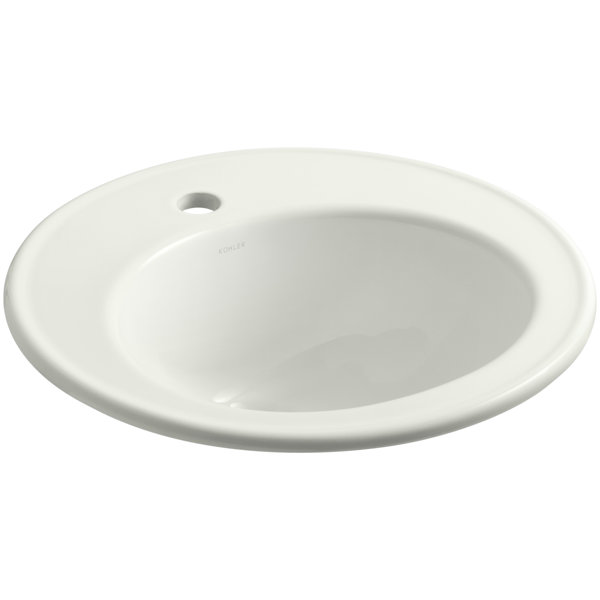 Kohler Brookline 19" Diameter Drop-In Bathroom Sink with Single Faucet ...